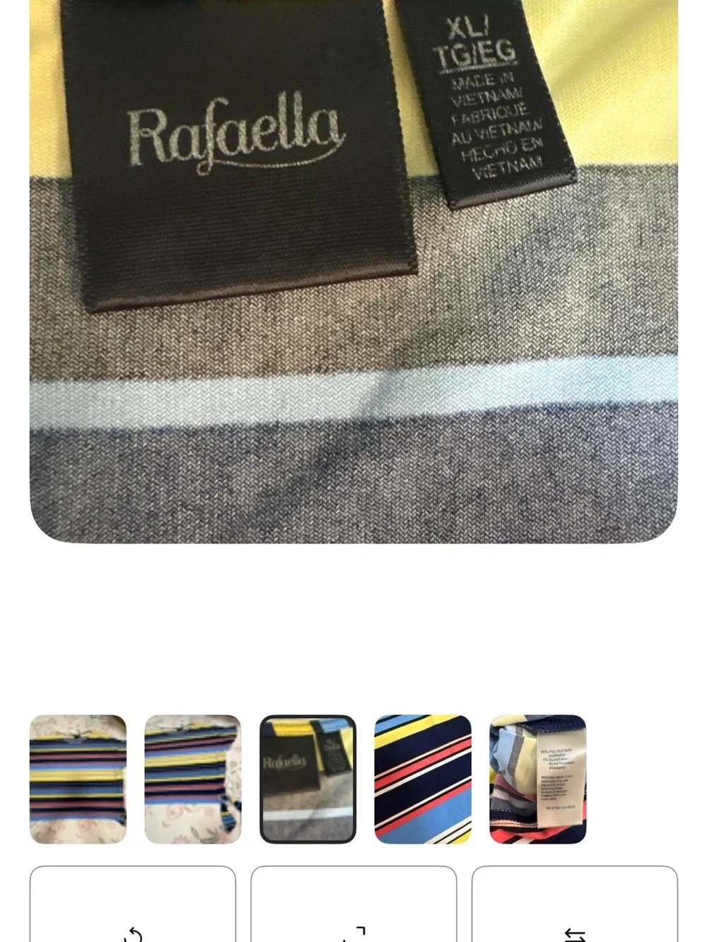 Rafaella Navy Multi-Stripe Bedding Throw with Yellow & Coral Accents